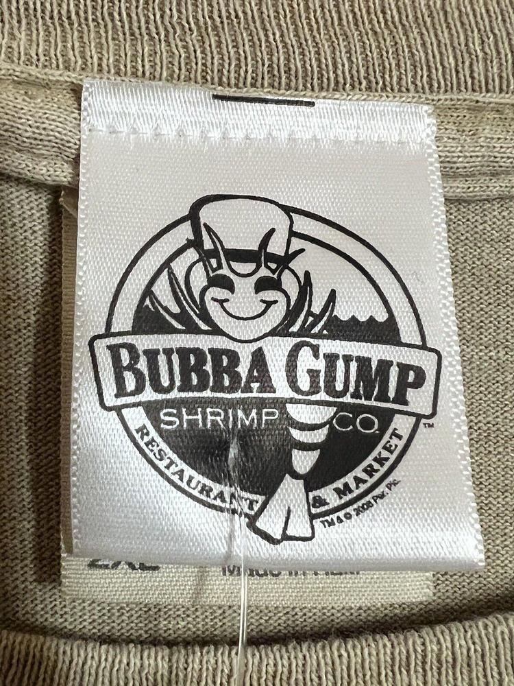 Y2K Bubba Gump Shrimp Co. T-shirt Santa Monica Double Sided Tan sz 2XL NWT - Picture 6 of 9
